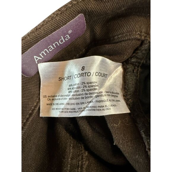 Gloria Vanderbilt Amanda Chocolate Denim Size 8 Short - Picture 5 of 8